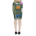 Illustration Motherboard Pc Computer Midi Wrap Pencil Skirt View2