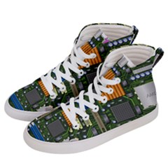 Illustration Motherboard Pc Computer Men s Hi-top Skate Sneakers by danenraven