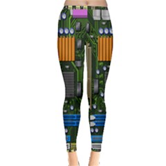 Illustration Motherboard Pc Computer Inside Out Leggings by danenraven