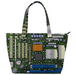 Illustration Motherboard Pc Computer Back Pocket Shoulder Bag  by danenraven