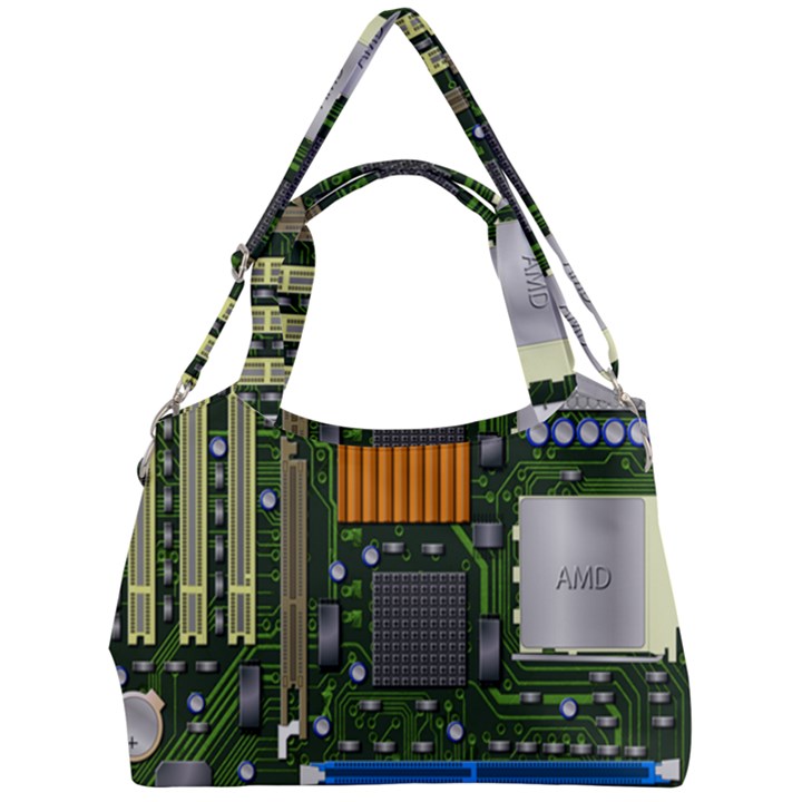 Illustration Motherboard Pc Computer Double Compartment Shoulder Bag