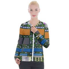 Illustration Motherboard Pc Computer Casual Zip Up Jacket by danenraven