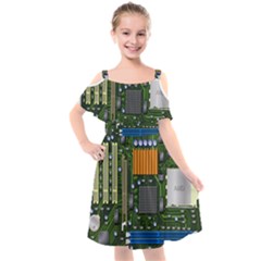 Illustration Motherboard Pc Computer Kids  Cut Out Shoulders Chiffon Dress by danenraven