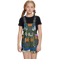 Illustration Motherboard Pc Computer Kids  Short Overalls