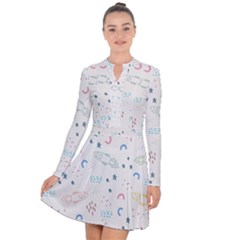 Galaxy Spaceship Patternstar Long Sleeve Panel Dress by Wegoenart