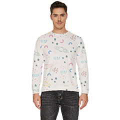 Galaxy Spaceship Patternstar Men s Fleece Sweatshirt