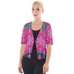 Blockchain Networking Digitization Cropped Button Cardigan by Wegoenart