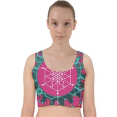 Blockchain Networking Digitization Velvet Racer Back Crop Top by Wegoenart