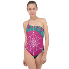 Blockchain Networking Digitization Classic One Shoulder Swimsuit by Wegoenart