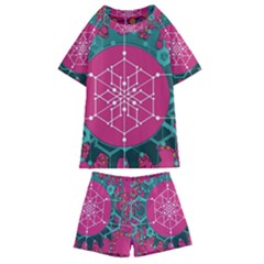 Blockchain Networking Digitization Kids  Swim Tee And Shorts Set by Wegoenart