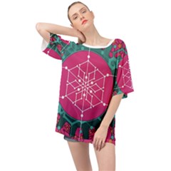 Blockchain Networking Digitization Oversized Chiffon Top by Wegoenart