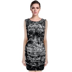 Background Burnout Template Doodle Classic Sleeveless Midi Dress by Wegoenart