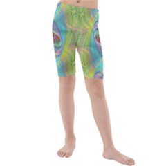 Ellipse Pattern Elliptical Abstract Kids  Mid Length Swim Shorts by Wegoenart