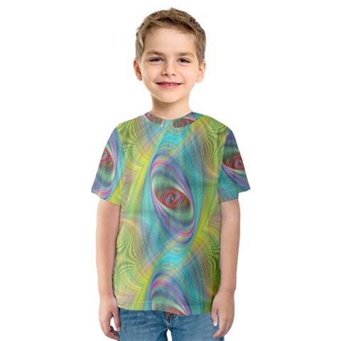 Ellipse Pattern Elliptical Abstract Kids  Sport Mesh Tee by Wegoenart