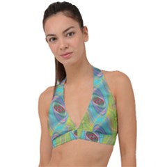 Ellipse Pattern Elliptical Abstract Halter Plunge Bikini Top by Wegoenart