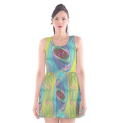 Ellipse Pattern Elliptical Abstract Scoop Neck Skater Dress by Wegoenart