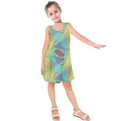 Ellipse Pattern Elliptical Abstract Kids  Sleeveless Dress by Wegoenart