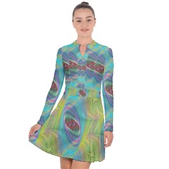 Ellipse Pattern Elliptical Abstract Long Sleeve Panel Dress by Wegoenart