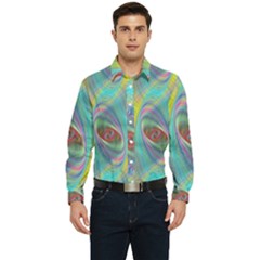 Ellipse Pattern Elliptical Abstract Men s Long Sleeve  Shirt by Wegoenart