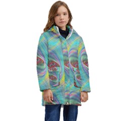 Ellipse Pattern Elliptical Abstract Kid s Hooded Longline Puffer Jacket by Wegoenart