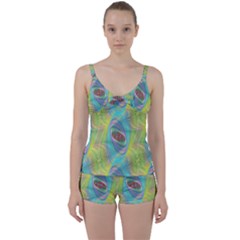 Ellipse Pattern Elliptical Abstract Tie Front Two Piece Tankini by Wegoenart