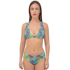 Ellipse Pattern Elliptical Abstract Double Strap Halter Bikini Set by Wegoenart