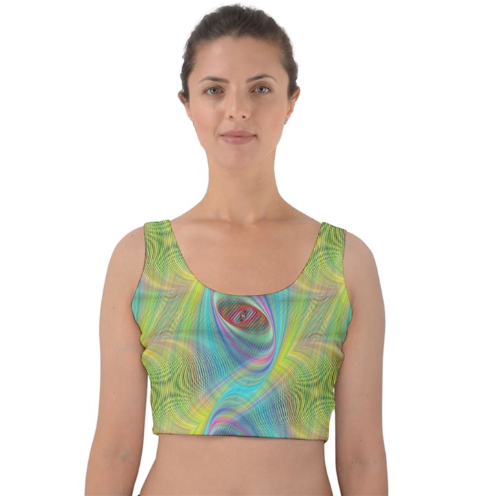 Ellipse Pattern Elliptical Abstract Velvet Crop Top