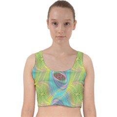 Ellipse Pattern Elliptical Abstract Velvet Racer Back Crop Top by Wegoenart