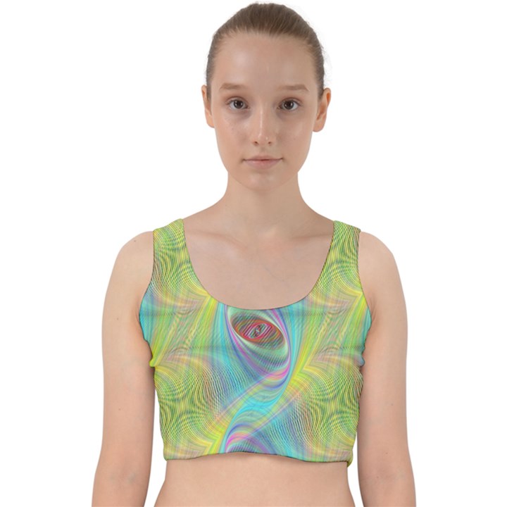 Ellipse Pattern Elliptical Abstract Velvet Racer Back Crop Top