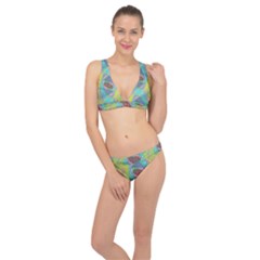 Ellipse Pattern Elliptical Abstract Classic Banded Bikini Set  by Wegoenart