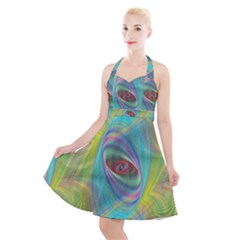 Ellipse Pattern Elliptical Abstract Halter Party Swing Dress  by Wegoenart