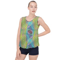 Ellipse Pattern Elliptical Abstract Bubble Hem Chiffon Tank Top by Wegoenart