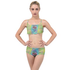 Ellipse Pattern Elliptical Abstract Layered Top Bikini Set by Wegoenart