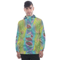 Ellipse Pattern Elliptical Abstract Men s Front Pocket Pullover Windbreaker by Wegoenart