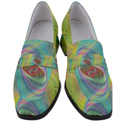 Ellipse Pattern Elliptical Abstract Women s Chunky Heel Loafers by Wegoenart