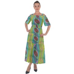 Ellipse Pattern Elliptical Abstract Shoulder Straps Boho Maxi Dress  by Wegoenart