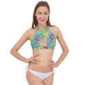 Ellipse Pattern Elliptical Abstract Cross Front Halter Bikini Top View1