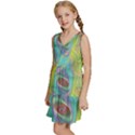 Ellipse Pattern Elliptical Abstract Kids  Sleeveless Tiered Mini Dress View2