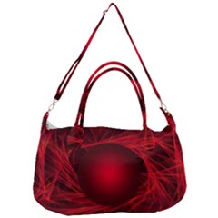 Red Abstract Scratched Doodle Grease Removal Strap Handbag by Wegoenart