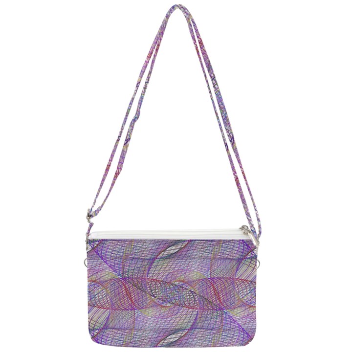 Purple Background Abstract Pattern Double Gusset Crossbody Bag