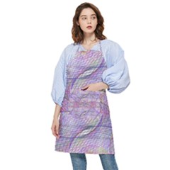 Purple Background Abstract Pattern Pocket Apron