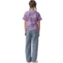 Purple Background Abstract Pattern Kids  Cuff Sleeve Scrunch Bottom Tee View2