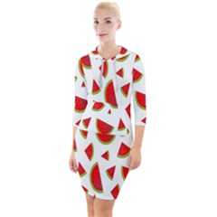 Fruit Quarter Sleeve Hood Bodycon Dress by nateshop