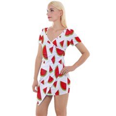 Fruit Short Sleeve Asymmetric Mini Dress by nateshop