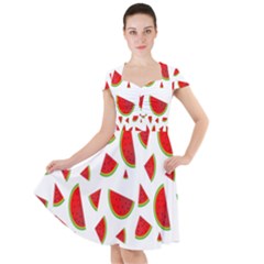 Fruit Cap Sleeve Midi Dress by nateshop