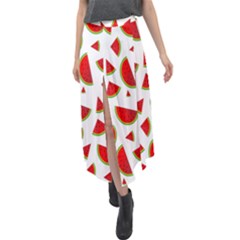 Fruit Velour Split Maxi Skirt by nateshop