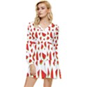 Fruit Tiered Long Sleeve Mini Dress View1