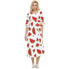 Fruit Double Cuff Midi Dress by nateshop