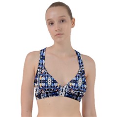 Cobalt Symmetry Sweetheart Sports Bra by kaleidomarblingart