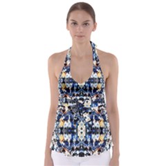 Cobalt Symmetry Babydoll Tankini Top by kaleidomarblingart